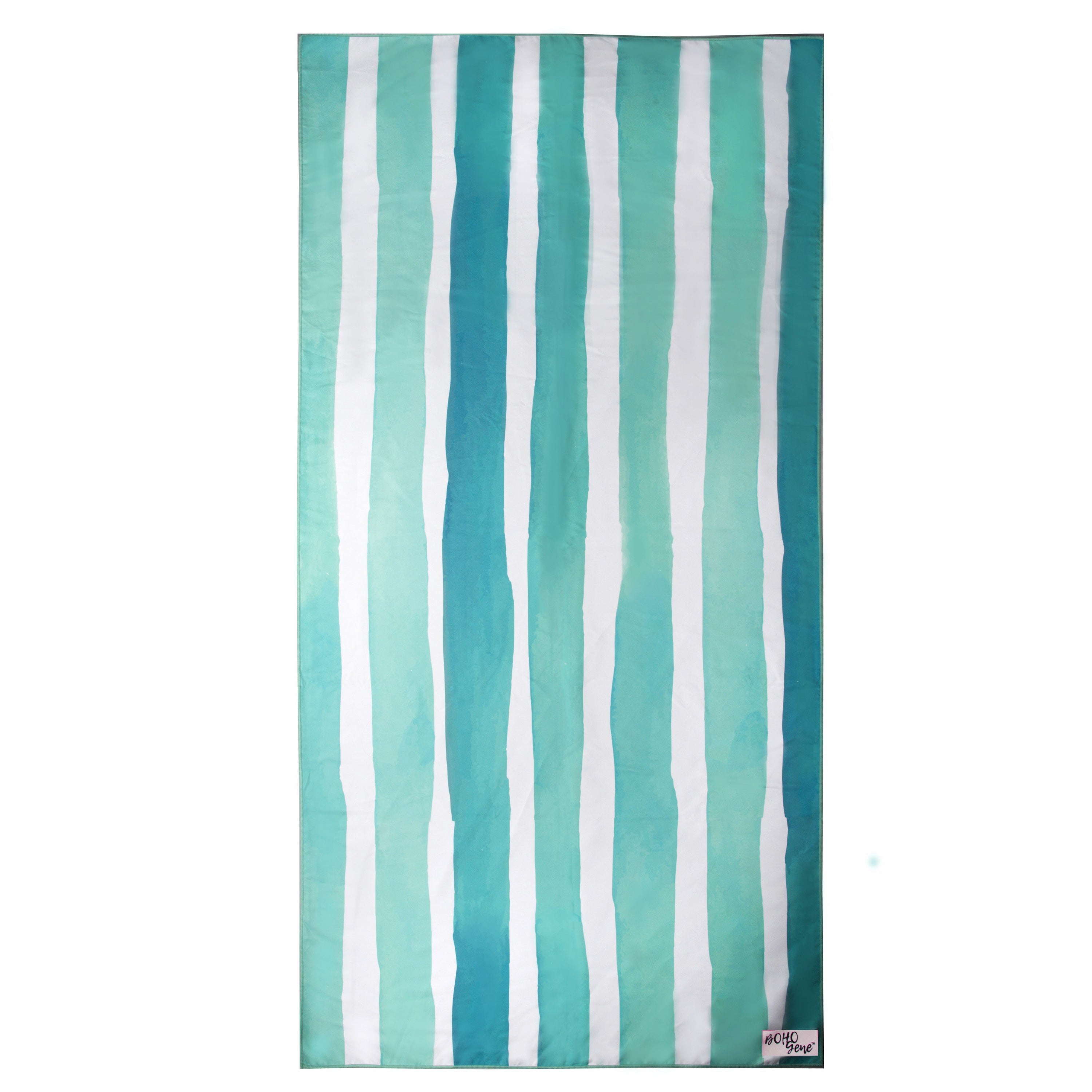 AQUA GREEN Striped Beach Towel