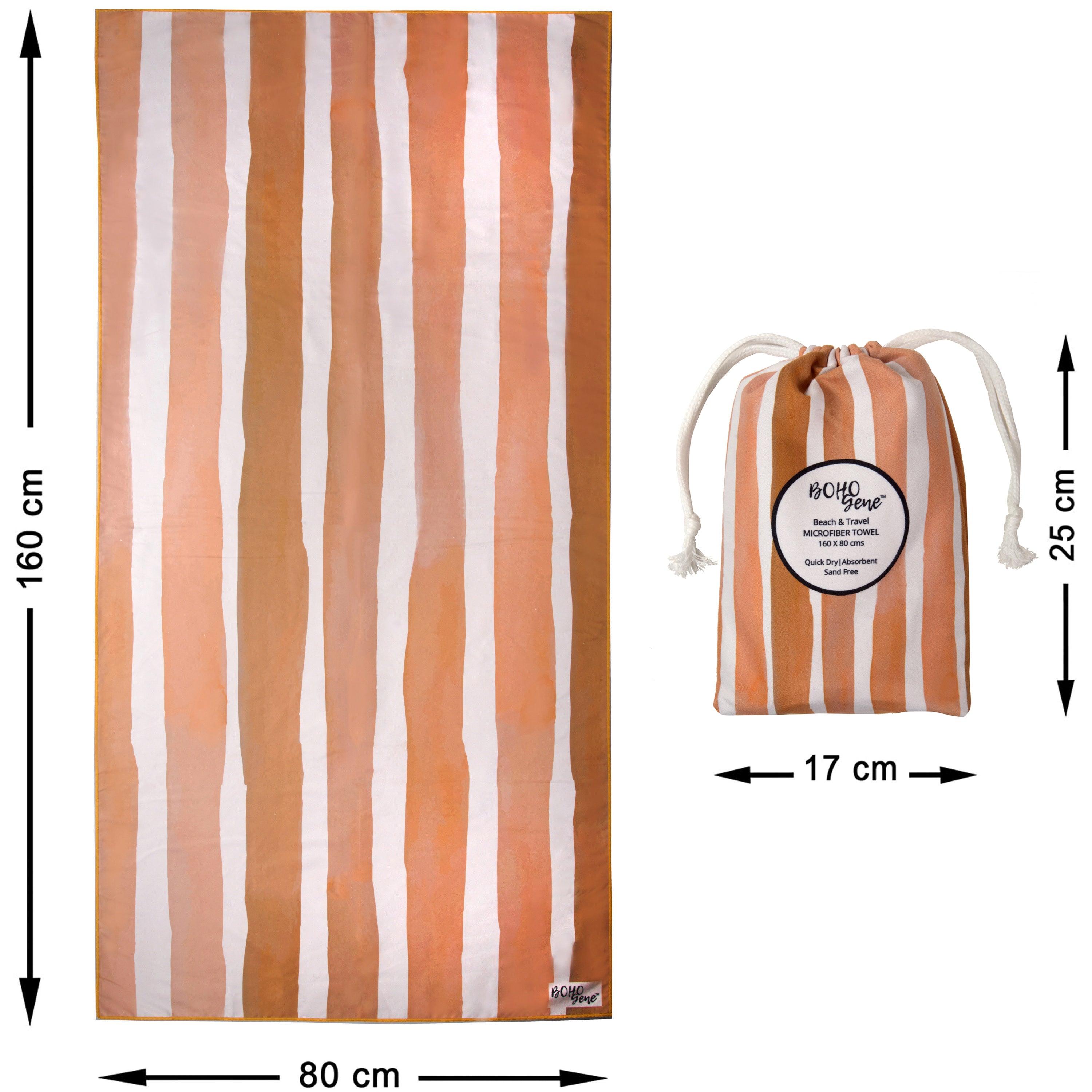 GOLDEN SAND Striped Beach Towel