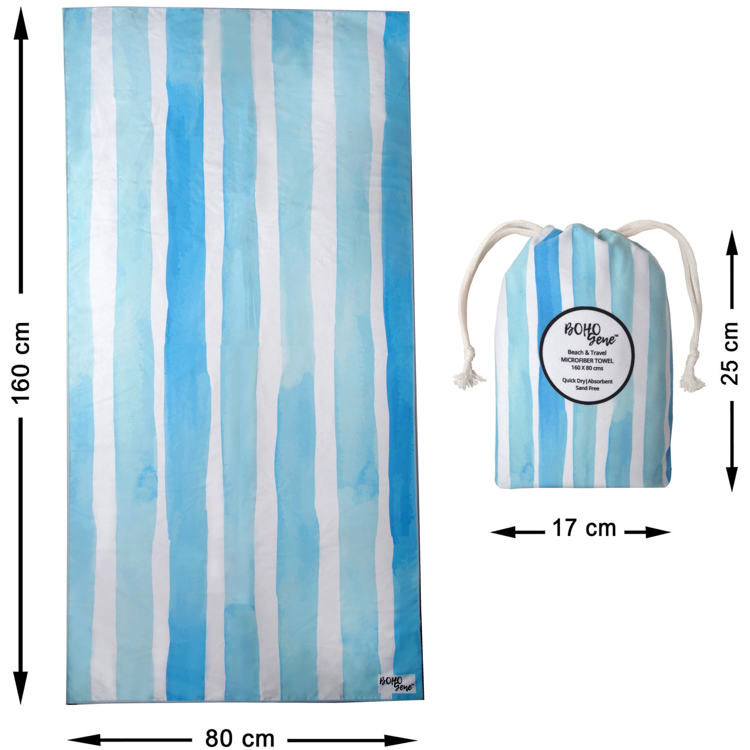 AZURE Striped Beach Towel